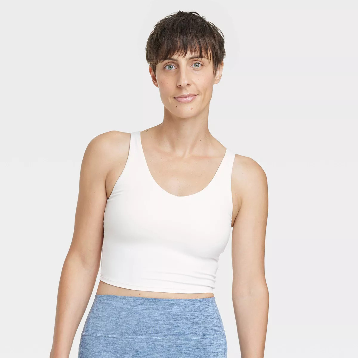 Women's Light Support V-Neck Cropped Sports Bra - All in Motion™ | Target