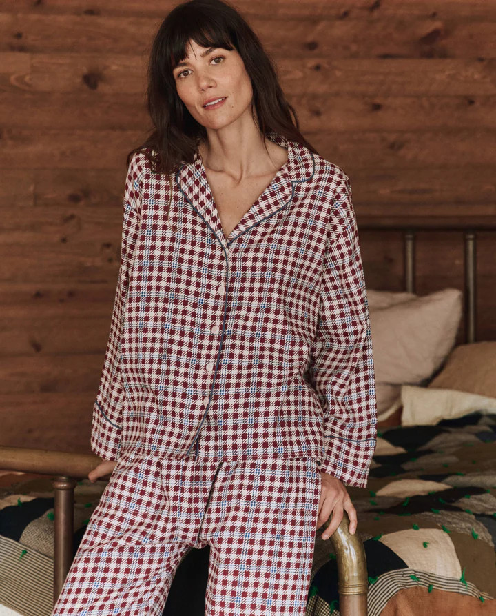 The Pajama Shirt. -- Bordeaux Plaid | THE GREAT.