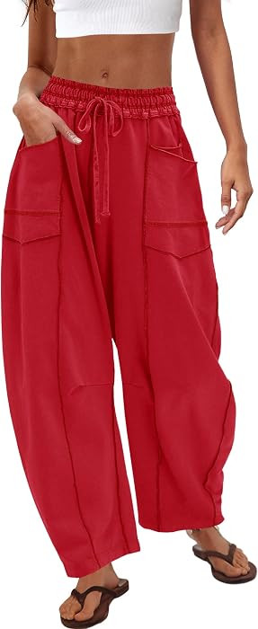 Nirovien Womens Barrel Sweatpants Baggy Wide Leg Lounge Pants | Amazon (US)