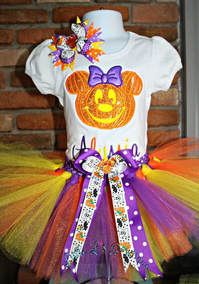 Miss Mouse Inspired Halloween Shirt Girls, Miss Mouse Halloween Outfit,miss Mouse Pumpkin Shirt,g... | Etsy (US)