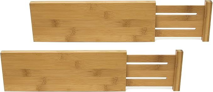 Lipper International 8895 Bamboo Wood Custom Fit Adjustable Dresser Drawer Dividers, Set of 2 | Amazon (US)