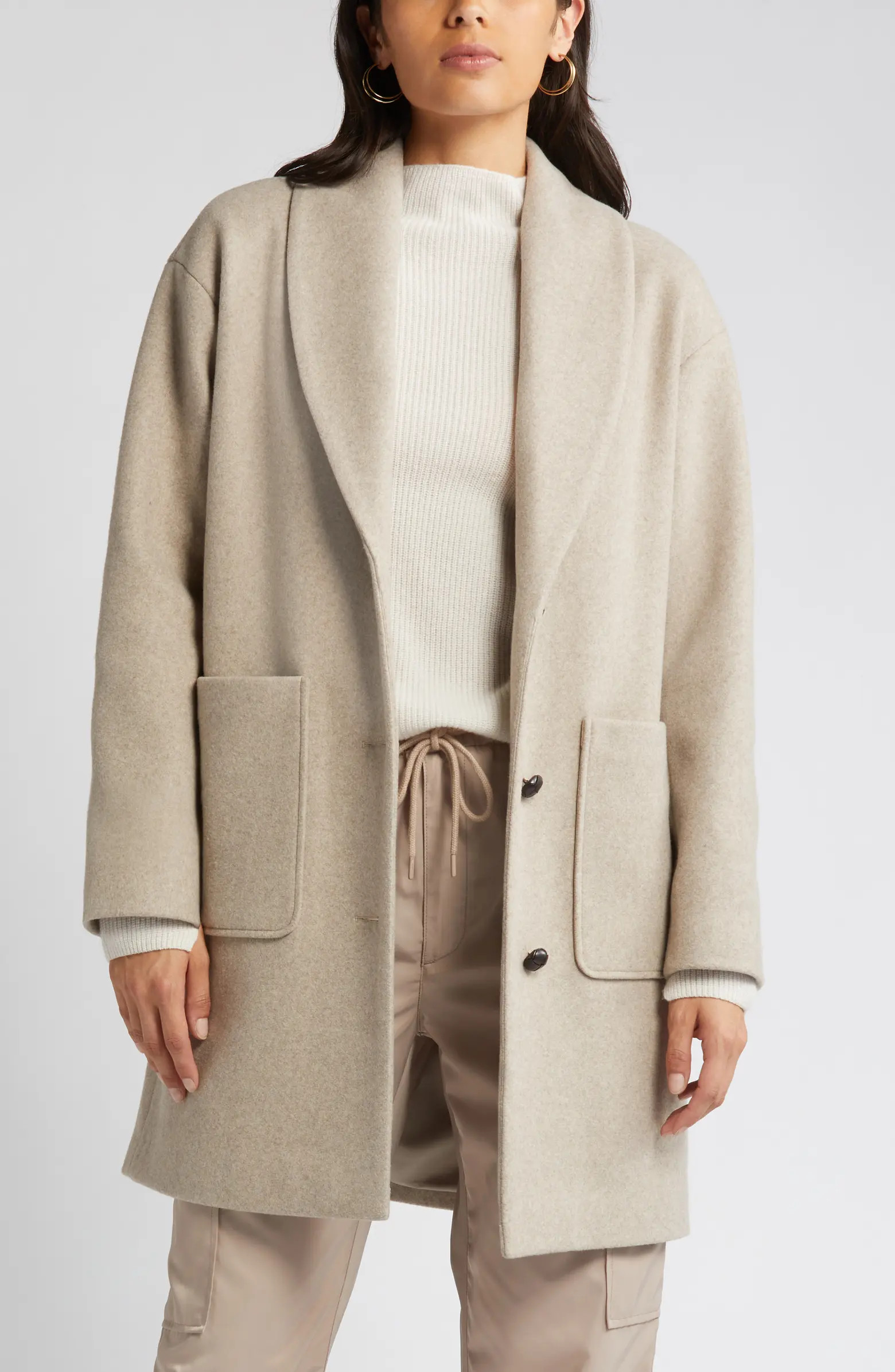 Oversize Pocket Shawl Collar Coat | Nordstrom Rack