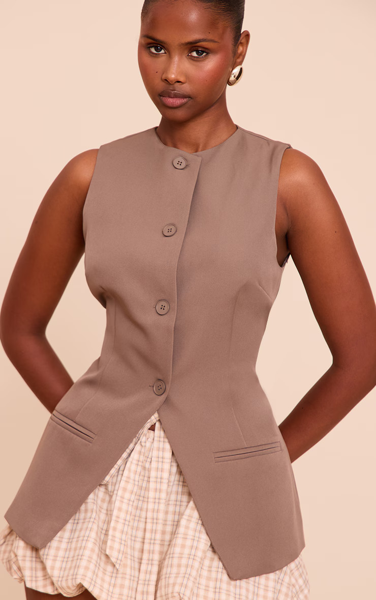 Mushroom Button Up Sleeveless Vest | PrettyLittleThing US