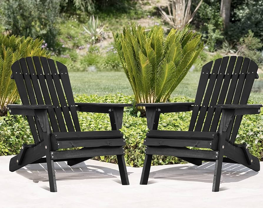 Folding Adirondack Chair Set of 2, Weather Resistant Adirondack Chairs Lawn Chair Outdoor Modern ... | Amazon (US)