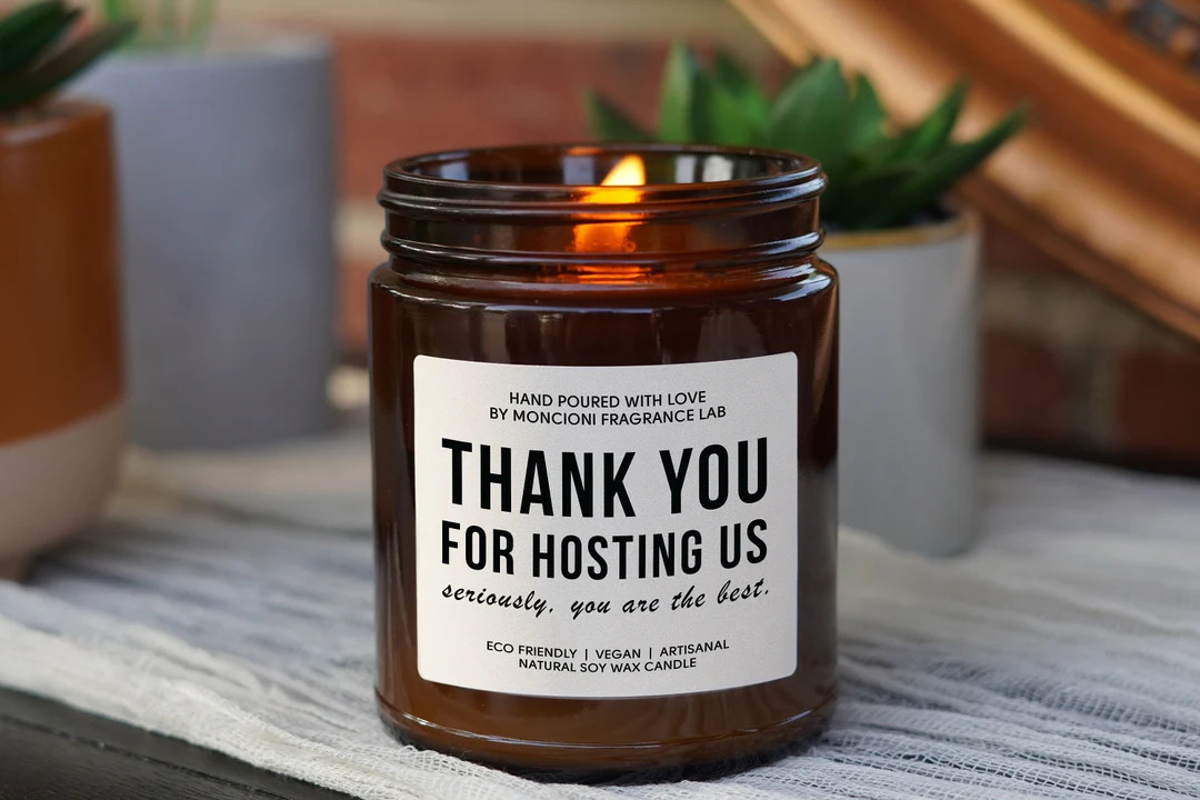 Thank You for Hosting Us Scented Soy Candle, Thanksgiving Gift for Host, Friends, Family, Turkey ... | Etsy (US)