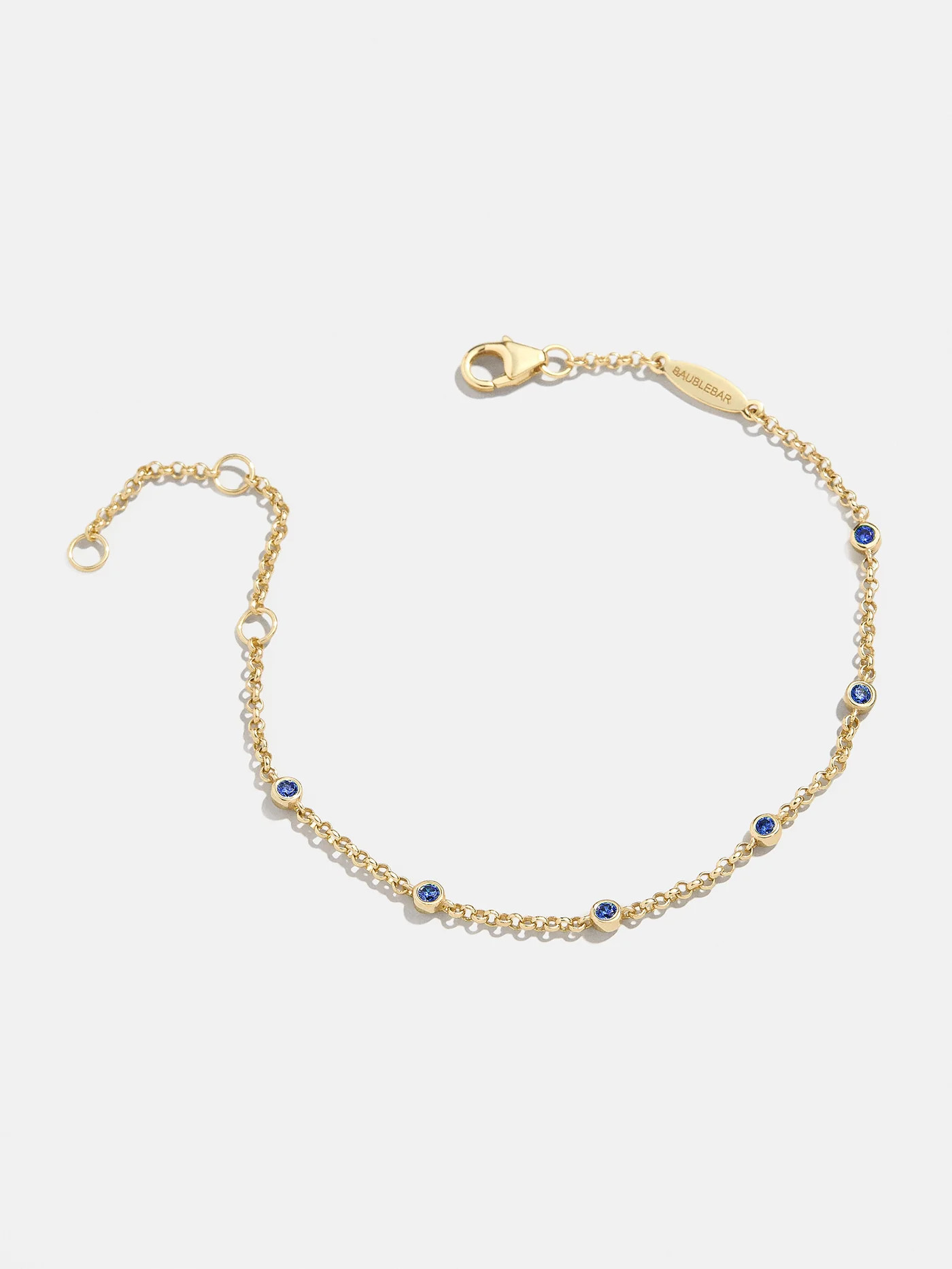 Yasmine 18K Gold Birthstone Bracelet - Sapphire | BaubleBar