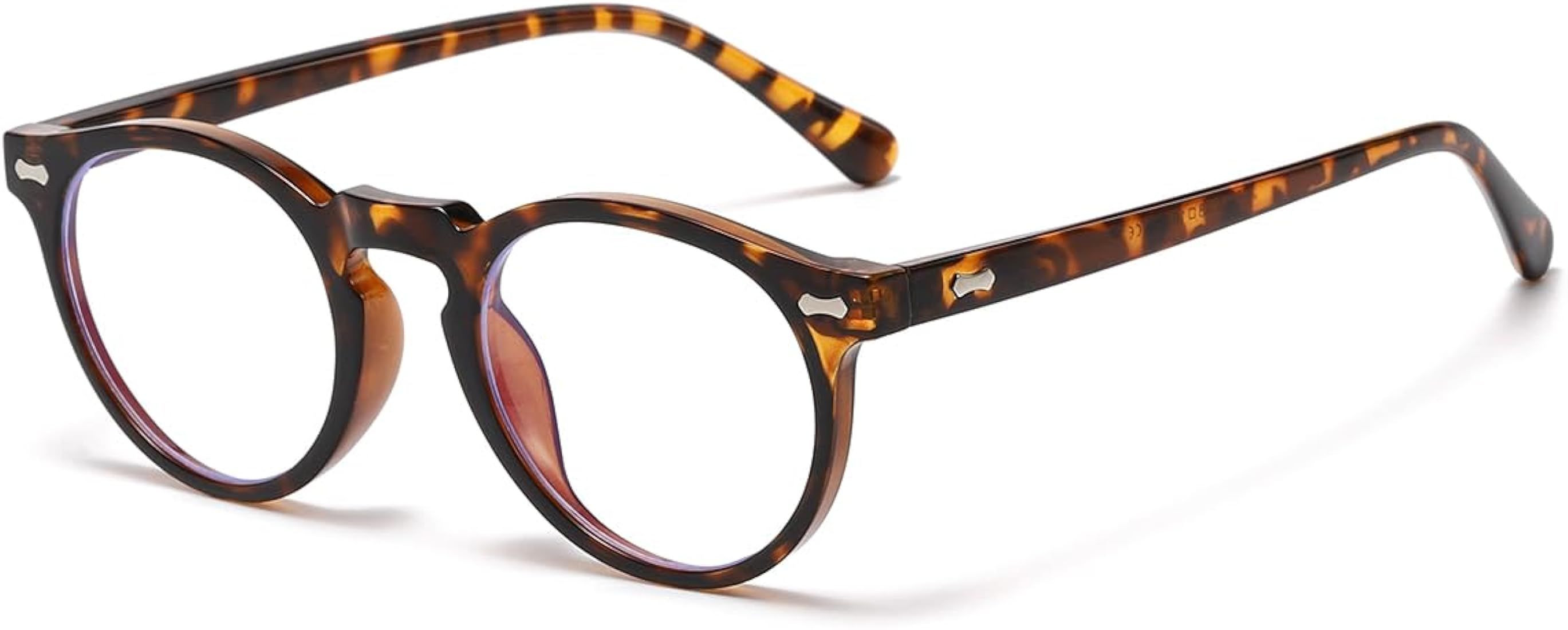 Round Blue Light Glasses for Women Men Fashion Retro Circle Frame Computer Eyeglasses Anti Eyestr... | Amazon (US)