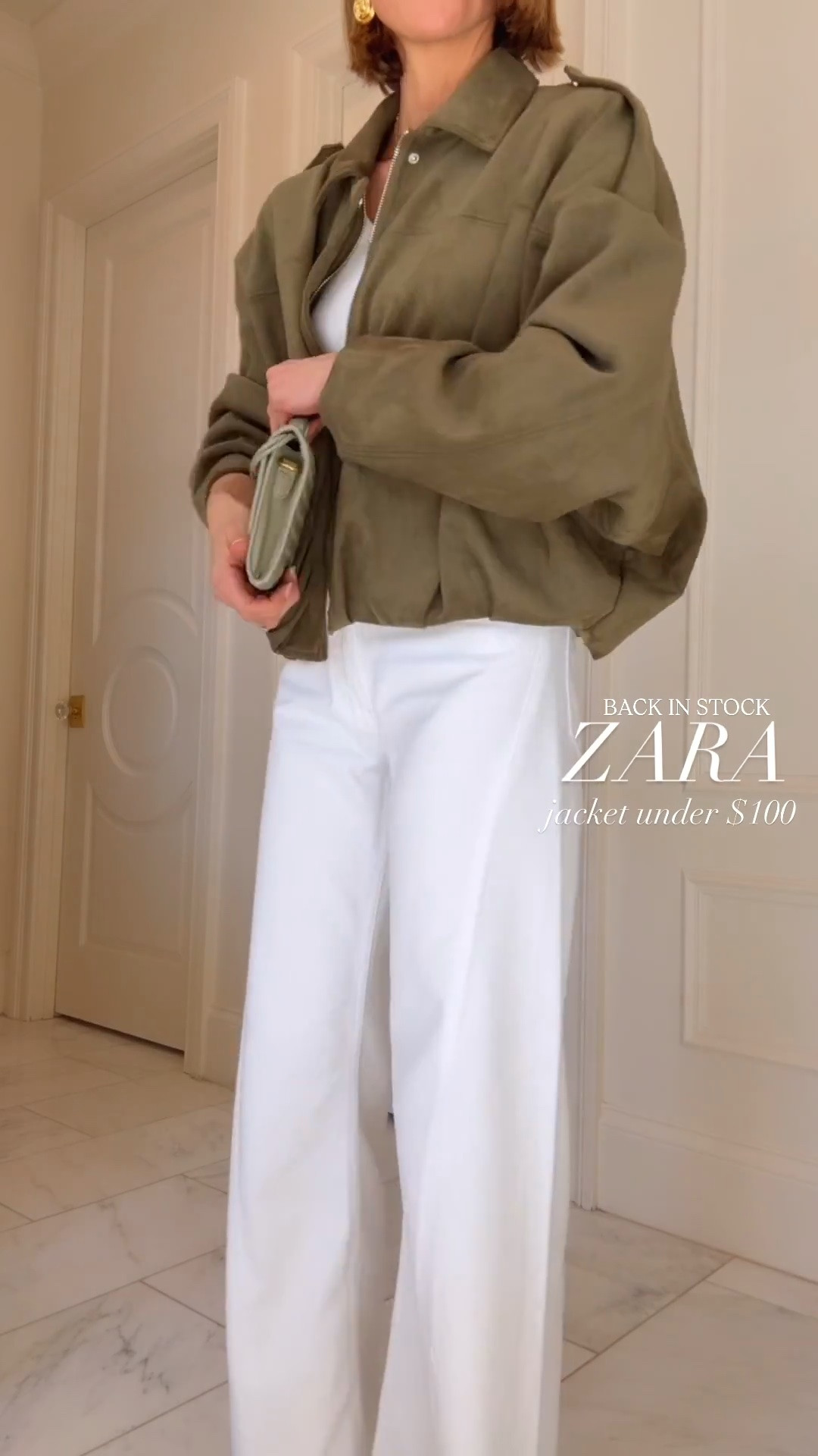 The viral @Zara jacket is back in stock! I'm wearing size small and it fits true to size.

#LTKsummer