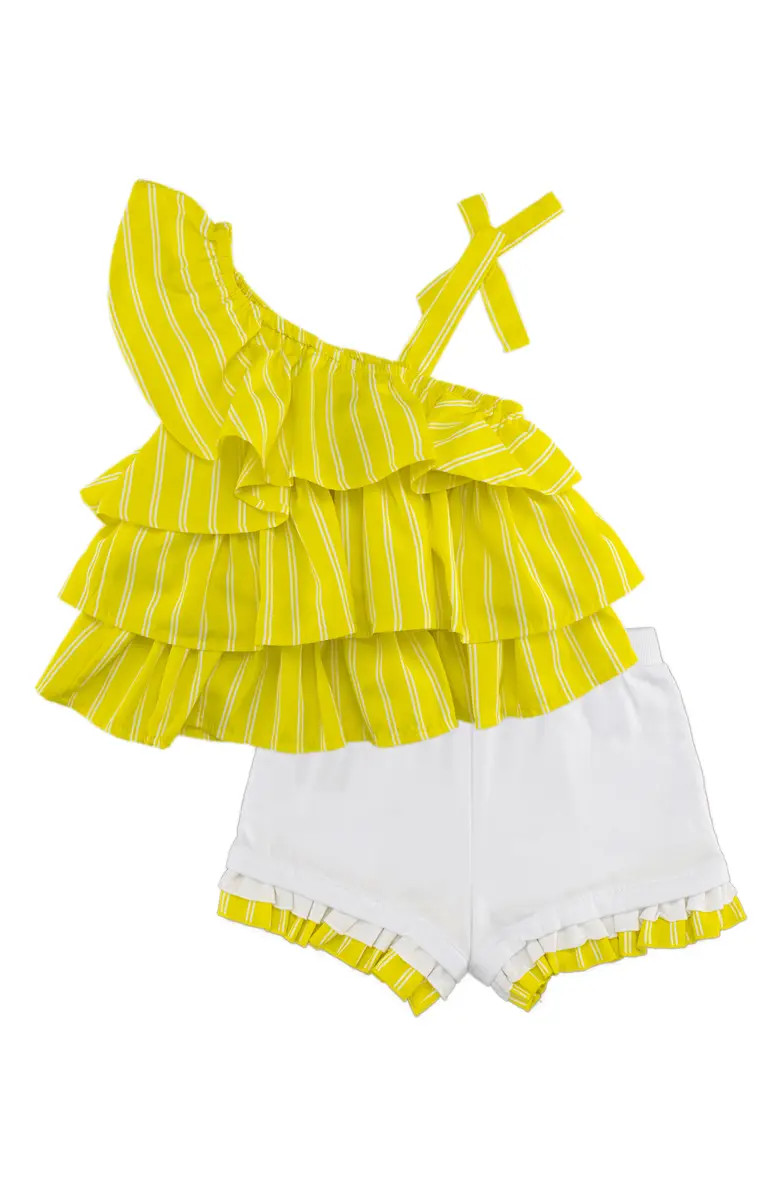 Kids' Asymmetric Ruffle Top & Shorts Set | Nordstrom