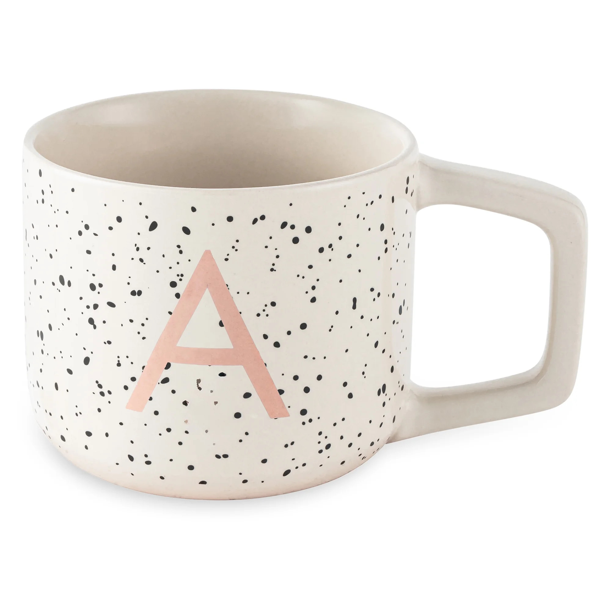 Thyme & Table 13.5 fl oz Monogram A White Speckled Stoneware Mug | Walmart (US)
