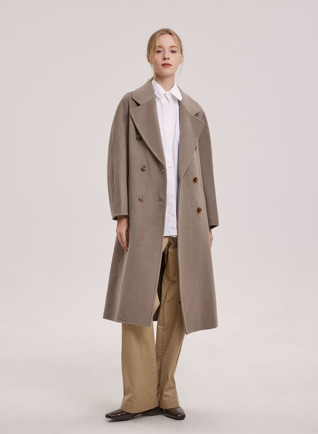 Hailey Double Face Tie Waist Wool Coat | NAP Loungewear