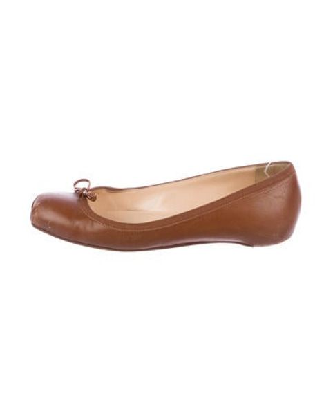 Christian Louboutin Leather Ballet Flats Brown | The RealReal