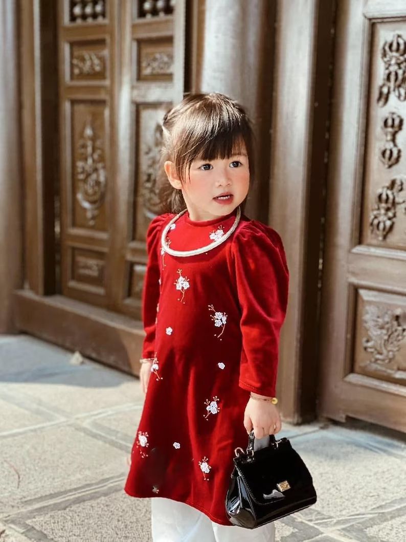 Ao Dai Nhung for Baby Girl Stretchy and Warm Fabric Pants - Etsy | Etsy (US)