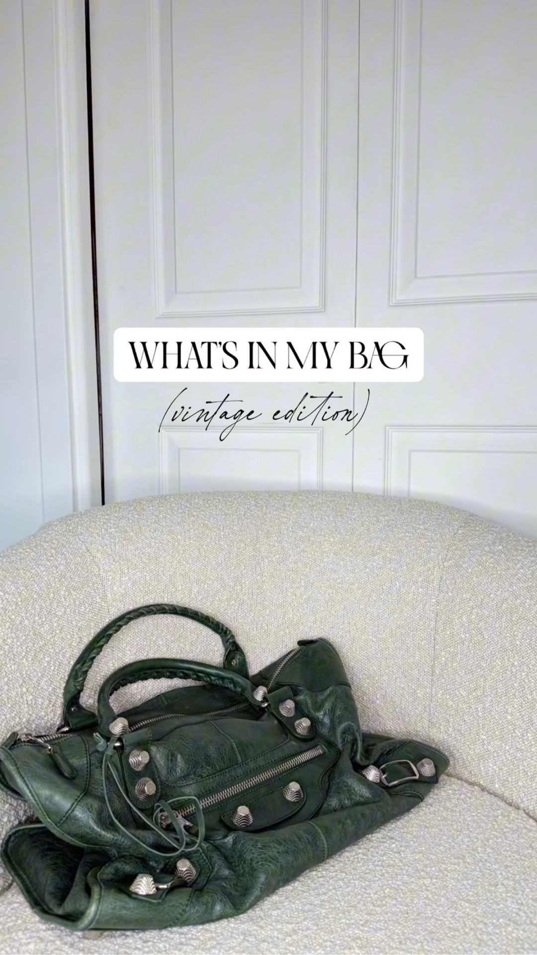 What’s in my bag… but make it vintage!

A new-to-me, old-soul kind of love 💚
Early 2000s nostalgia in bag form and a reminder that the hunt is half the fun.

There’s something about vintage Balenciaga… the leather is so soft, so broken-in, and just feels right. I’ve been on the hunt for the perfect color, and this green completely won me over. Chef’s kiss.

This bag takes me straight back to the Mary-Kate + Ashley, Nicole Richie, Paris Hilton era… oversized sunnies, low-rise denim, giant bags stuffed with literally everything. The golden era.

Fun full-circle moment: the Balenciaga City was one of my very first luxury bags. The one I saved up for after landing my first job 🥹 I sold it (instant regret), so finding my way back to this era feels extra special.

Also worth noting… this iconic Giant hardware era is my favorite Balenciaga chapter ever. Truly peak fashion history.

Lately I’ve been way more drawn to vintage pieces, things that feel unique, rare, and lived-in, versus brand new. Anyone else? 🙋🏻‍♀️
Vintage perks I’ll always stand by:
• better leather
• real character + patina
• unique colors you don’t see anymore
• BIG hardware (RIP… they don’t make it like this 😭)
• why pay full price when vintage gives you more?

Big bags still have my heart. Practical and nostalgic feels like the sweet spot.

#LTKootd #LTKdayinmylife #LTKBeauty