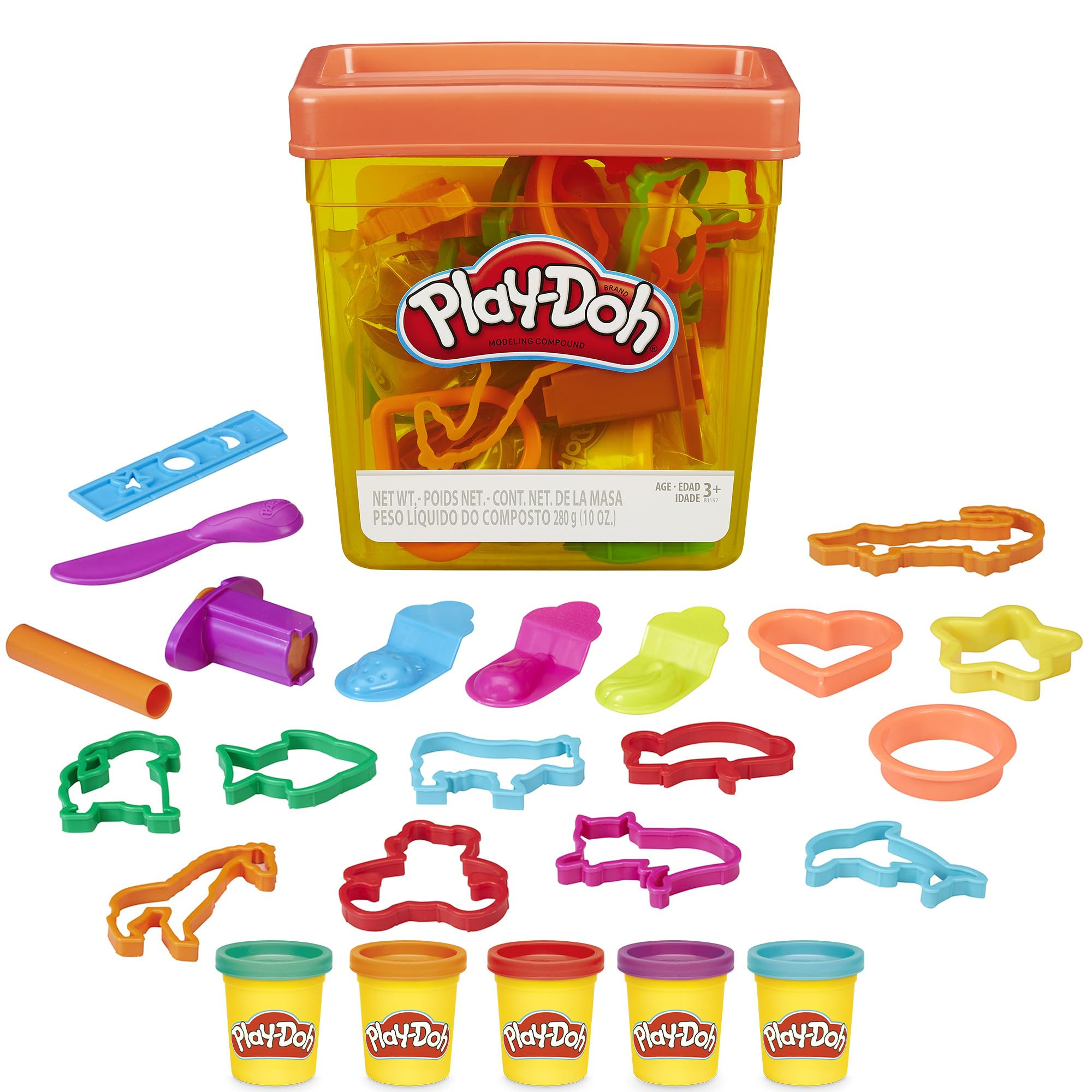 Play-Doh Fun Tub Set, 19 Accessories & Reusable Storage Container, Preschool Toys, Kids Arts & Cr... | Amazon (US)
