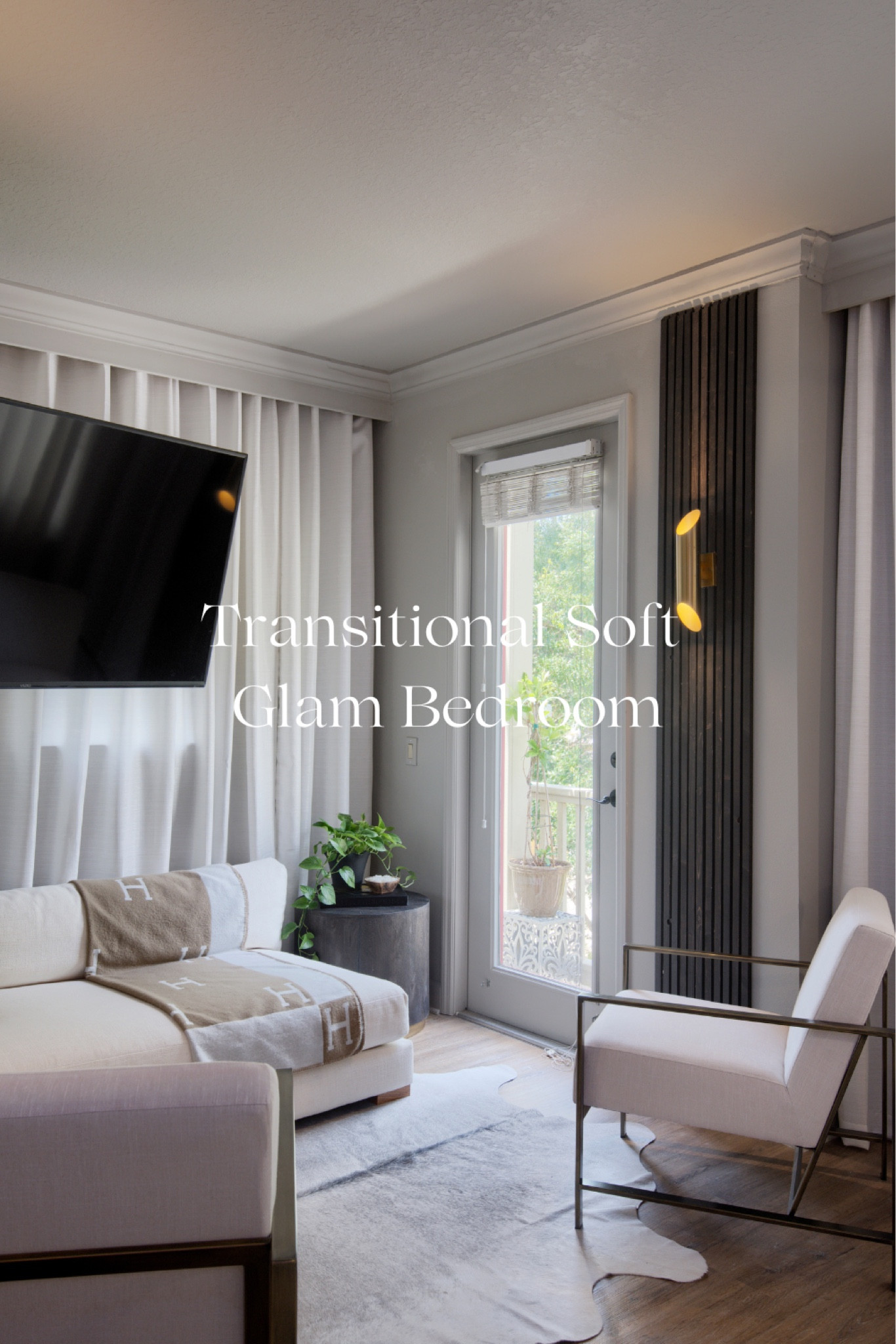 Transitional Soft Glam Bedroom 

Wayfair tall solid wood drum end table on sale 
Amazon semi sheer curtains with rich linen textured 
Amazon fountain skyler led outdoor wall lantern sconce in gold 
CB2 deep lounge piazza sofa 
Wayfair wide armchair on sale 

#organicmodern #lookforless #wayfairsale 

#LTKhome #LTKsalealert #LTKstyletip