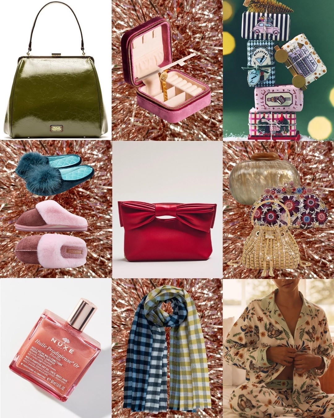 Your holiday gift guide for her! Cozy slippers, beautiful handbags, jewelry boxes, soaps, scan, and shimmer body oil. There’s a gift for the lady in your life!

#pajamas #purse #beauty #slippers 

#LTKGiftGuide #LTKBeauty #LTKHoliday