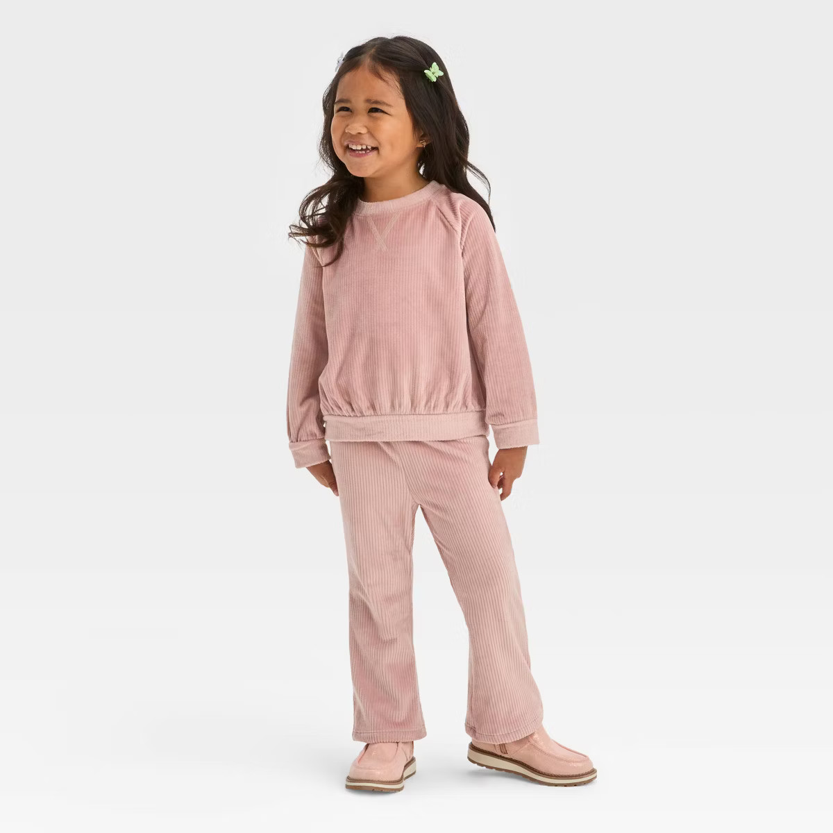 Toddler Girls' Ribbed Velour Top & Bottom Set - Cat & Jack™ | Target