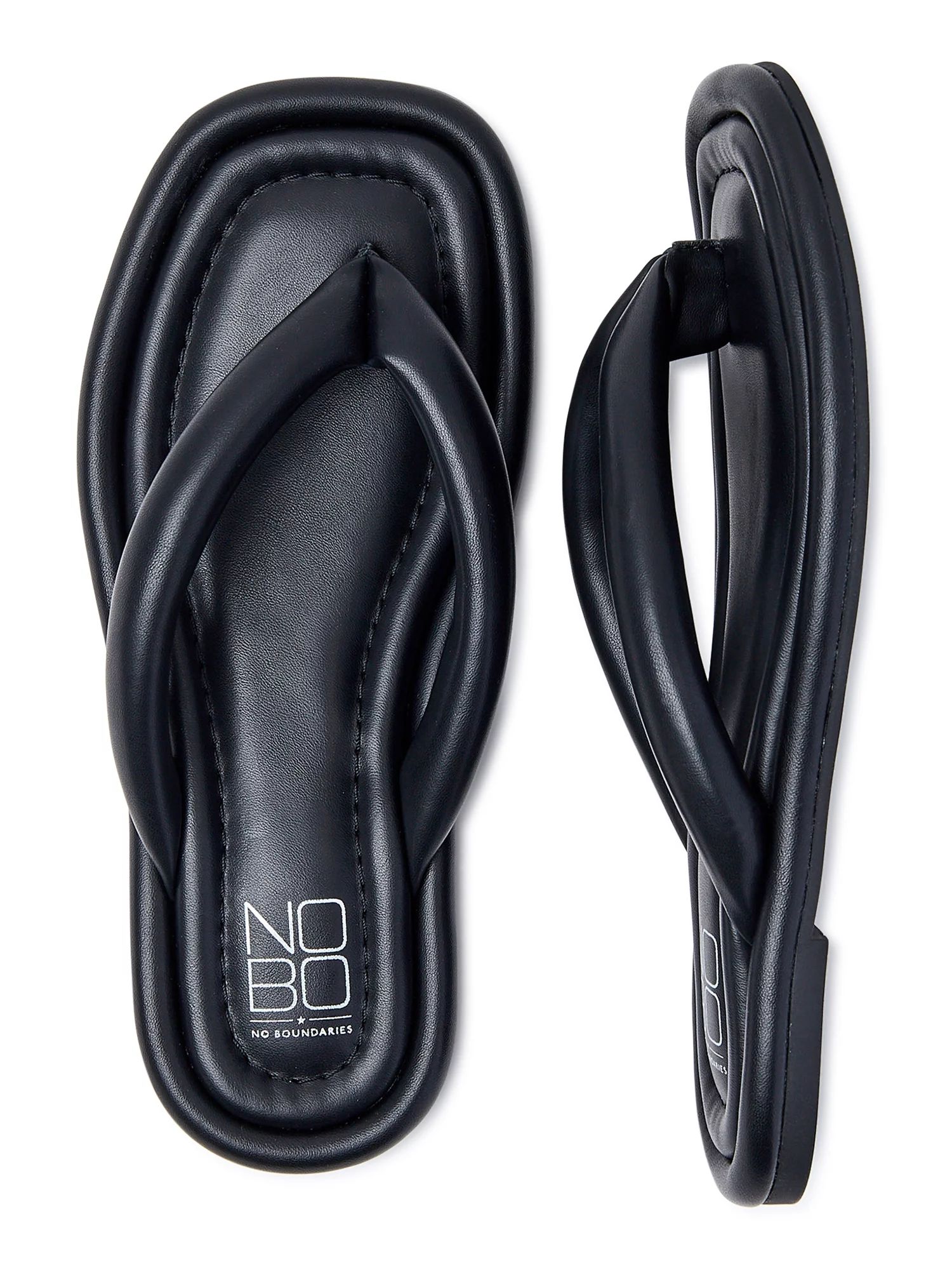 No Boundaries Women's Puffy Thong Flip Flop Sandals - Walmart.com | Walmart (US)