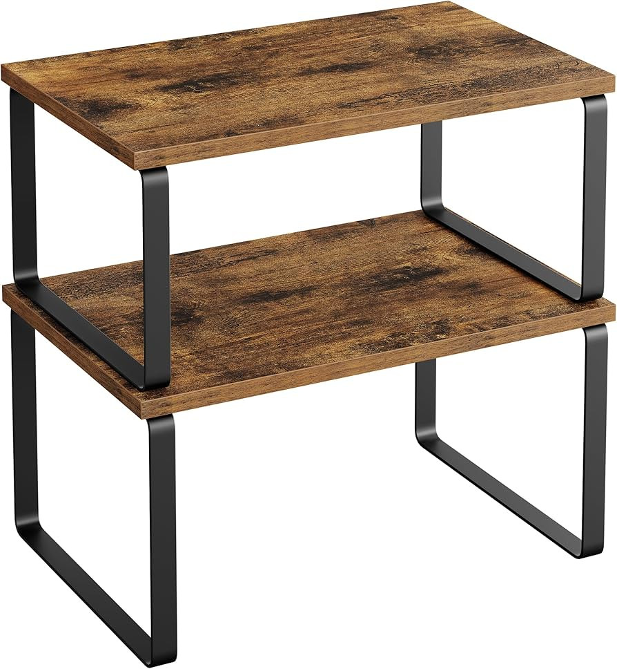 SONGMICS Cabinet Organizer Shelf, Set of 2 Kitchen Counter Shelves, Kitchen Storage, Spice Rack, ... | Amazon (US)