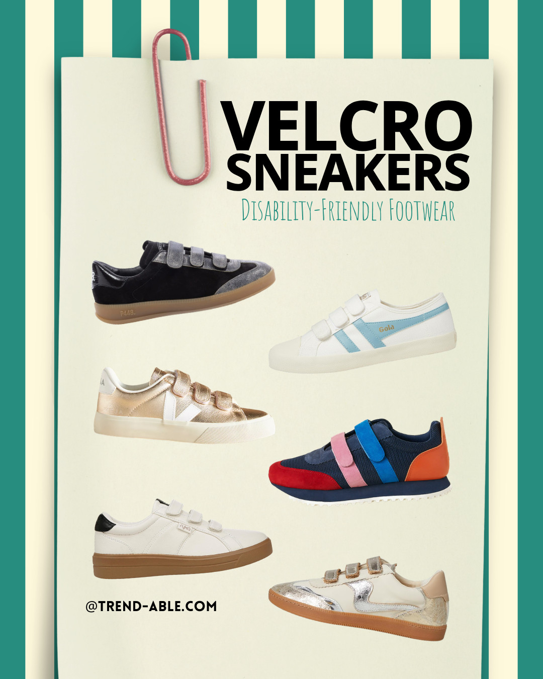Disability-friendly sneakers with easy hook-and-loop closures—no tying, no fuss. Just secure fits, supportive soles, and styles you’ll actually want to wear.

#VelcroSneakers #AdaptiveFootwear #AccessibleStyle #InclusiveFashion #TrendAble
 

 #LTKootd #LTKWorkwear #LTKTravel
