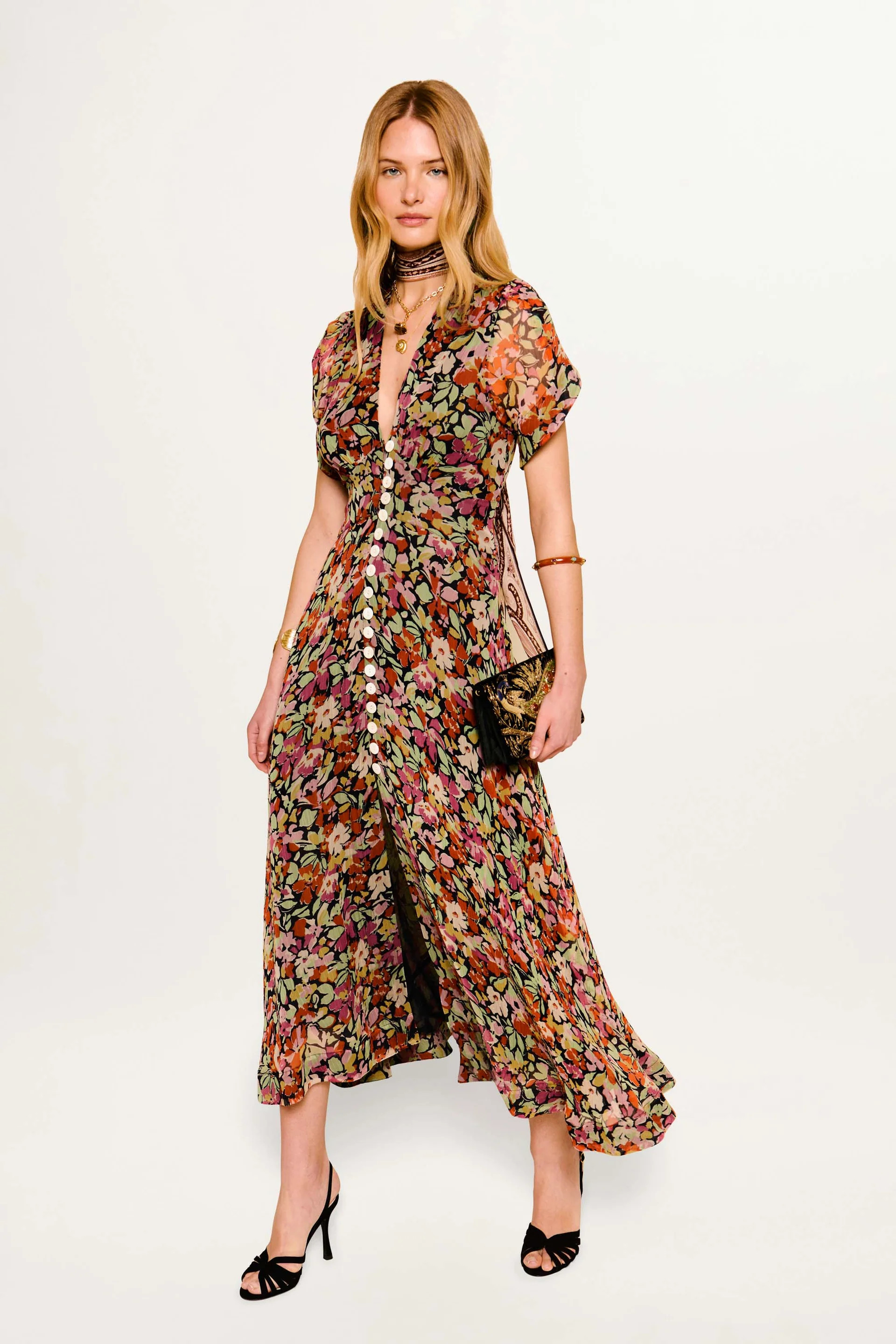 Novara - Vintage Floral Deep Navy | Rixo