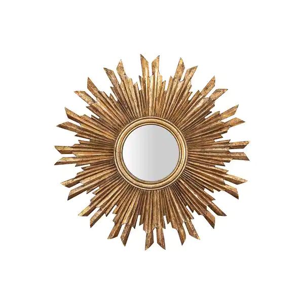 Gold Sunburst Mirror - Distressed Gold - Overstock - 31261754 | Bed Bath & Beyond