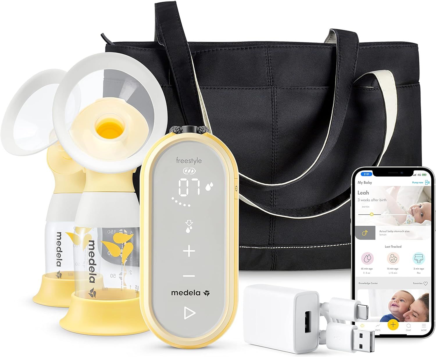 Medela Freestyle Flex Breast Pump, Closed System Quiet Handheld Portable Double Electric Breastpu... | Amazon (US)