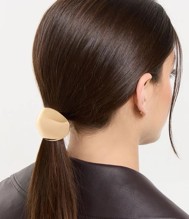 Elástico de Cabelo com Detalhe Metálico Dourado | Renner (BR)