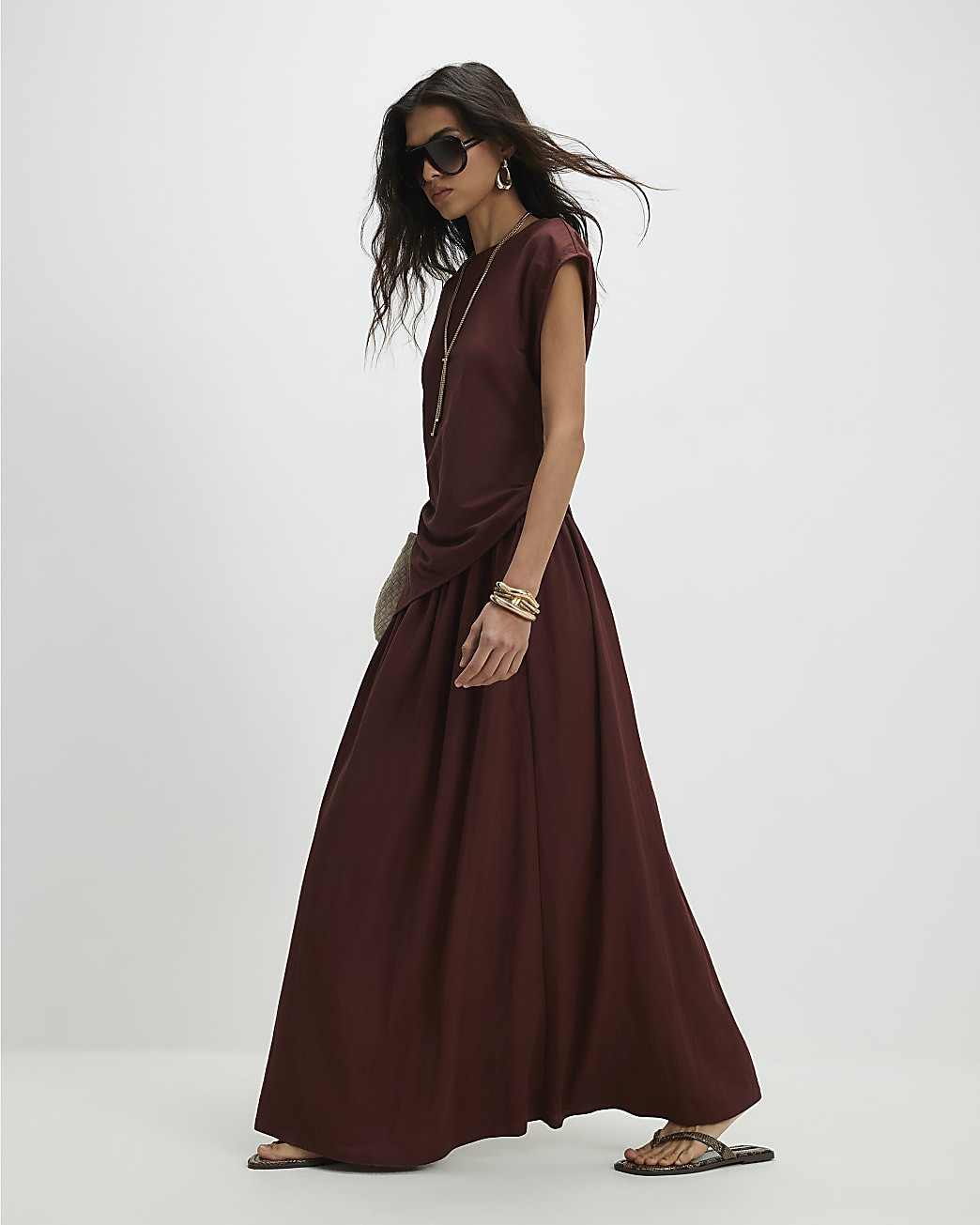 Brown Maxi Skirt | River Island UK & IE