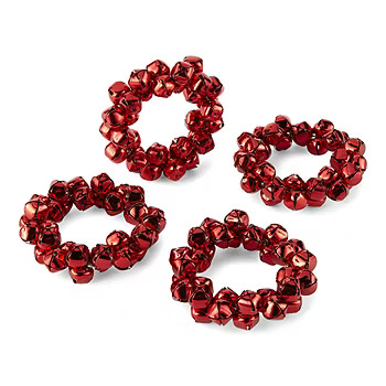North Pole Trading Good Tidings Red Bells 4-pc. Napkin Ring | JCPenney