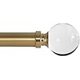 Ivilon Drapery Treatment Window Curtain Rod - Acrylic Ball 1 inch Pole. 28 to 48 Inch. Warm Gold | Amazon (US)