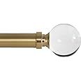 Ivilon Drapery Treatment Window Curtain Rod - Acrylic Ball 1 inch Pole. 28 to 48 Inch. Warm Gold | Amazon (US)