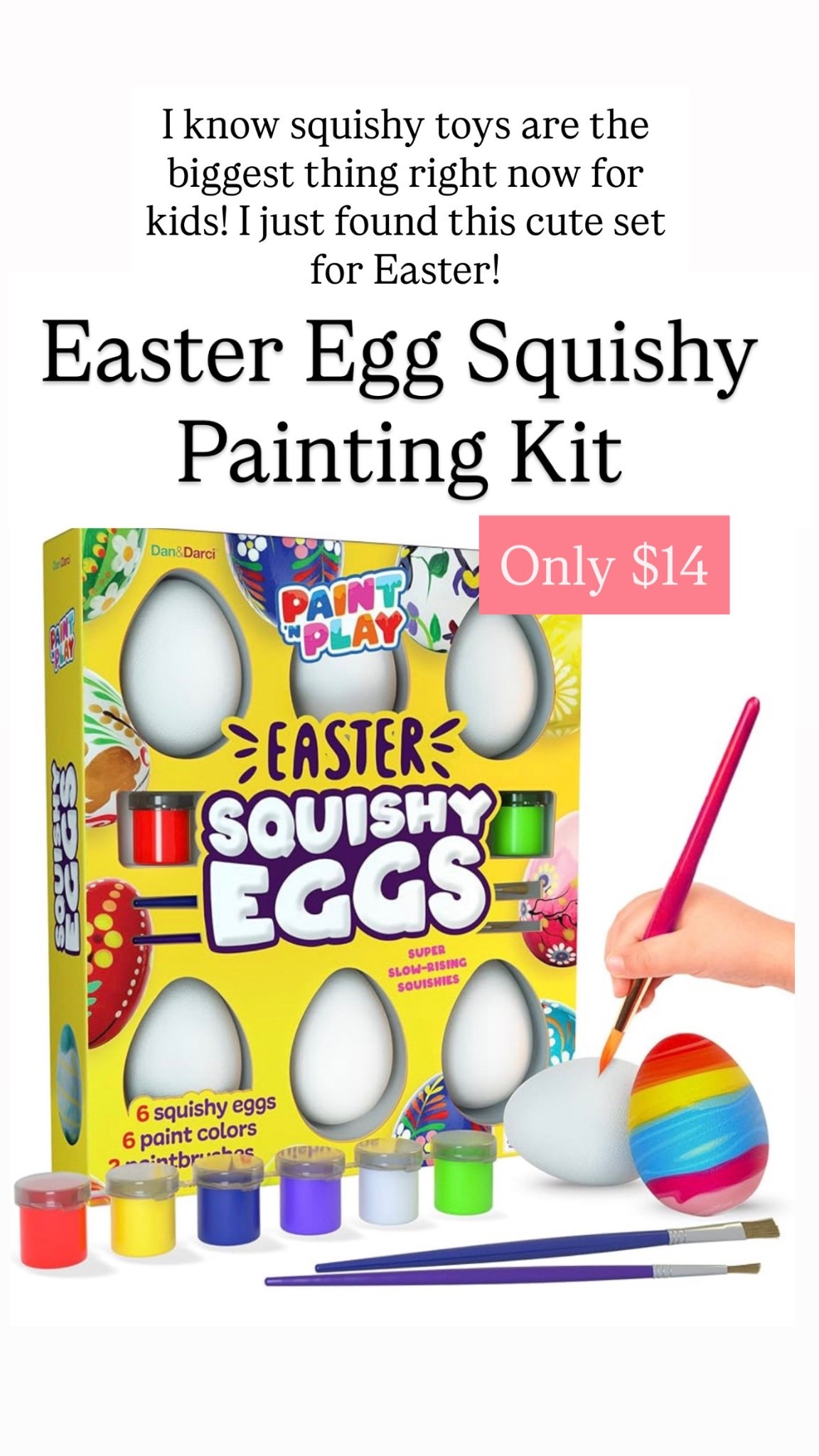 Easter Egg Squishy Painting Kit is $14!! 

#LTKKids #LTKSaleAlert #LTKSeasonal