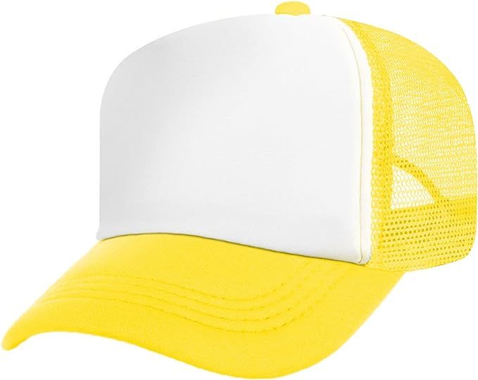 TOPTIE Kids 5 Panel Mesh Trucker Cap Adjustable Snapback Hat Blank Foam Trucker Hat | Amazon (US)