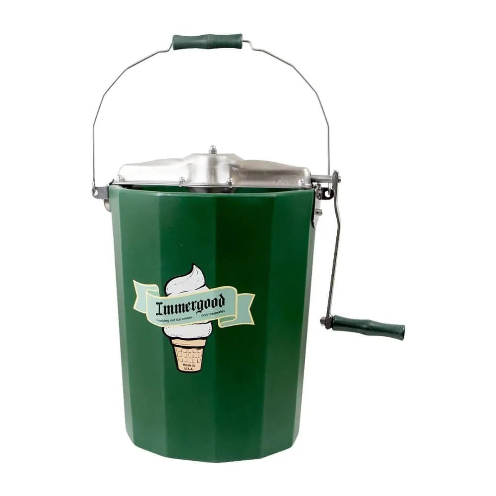 Lehman's Immergood Amish Made Hand Crank Home Made Ice Cream Freezer Maker - 6 Quart Stainless Steel one_size in Green | IG6H-SS | Lowe's