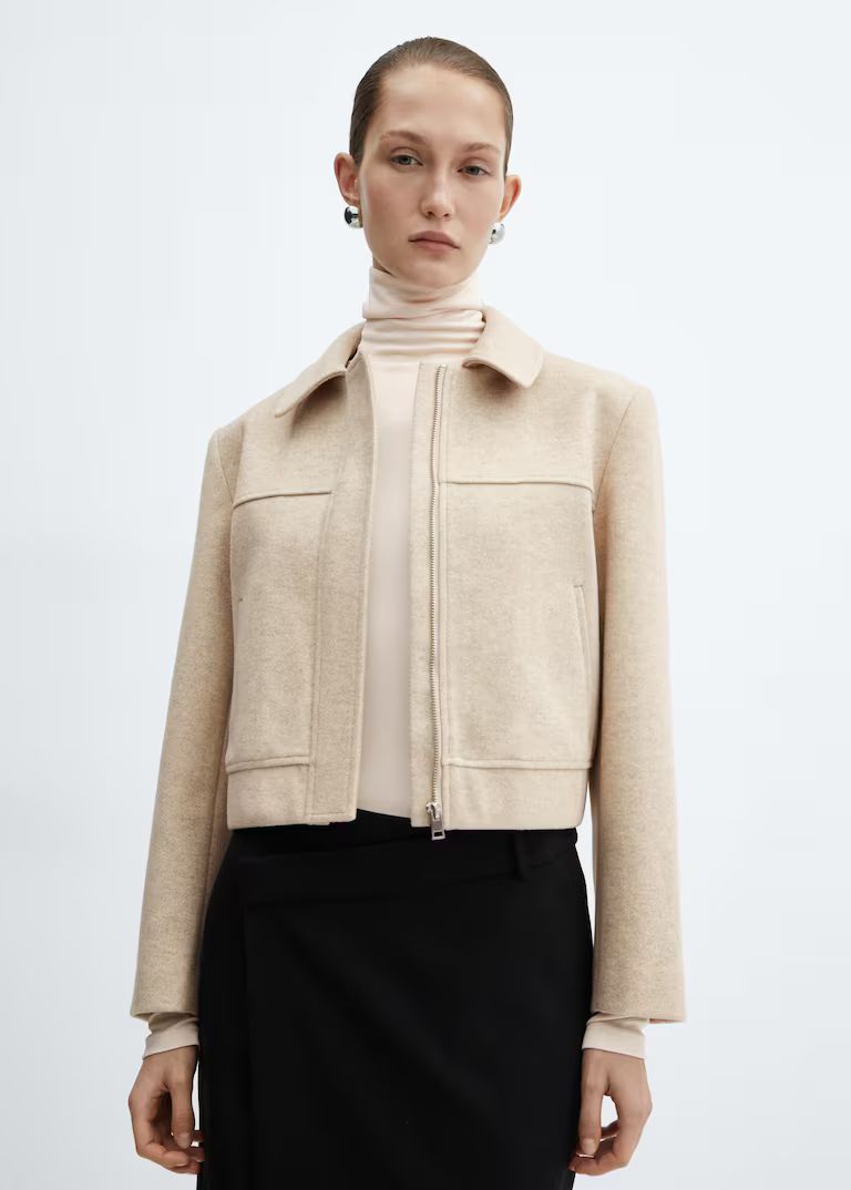 Zipper decorative seams jacket -  Women | Mango USA | MANGO (US)