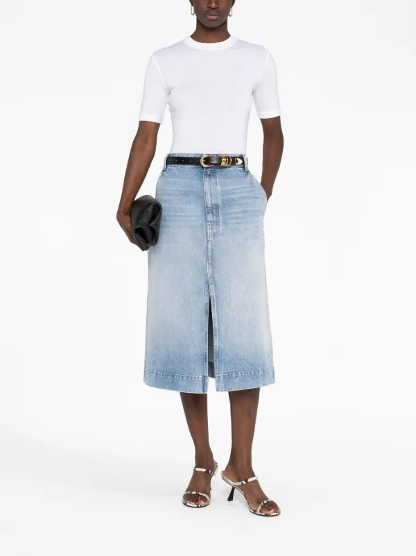 KHAITE The Charlene Denim Skirt | Blue | FARFETCH | Farfetch Global