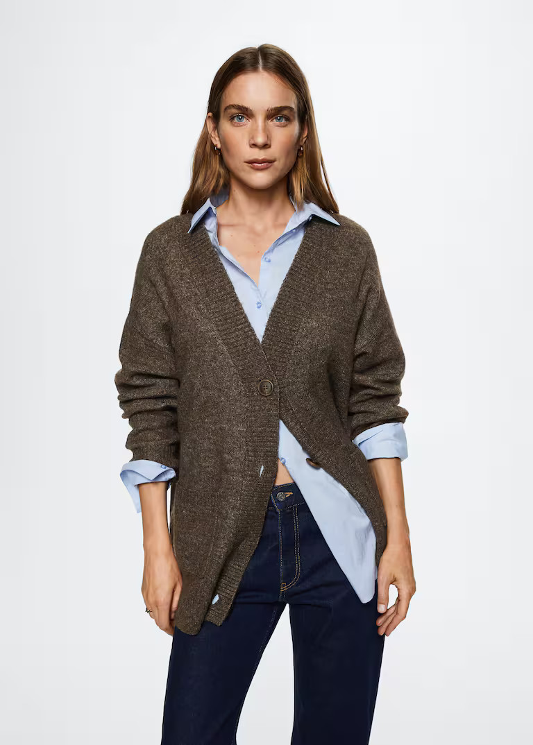 Oversized cardigan with buttons | MANGO (US)