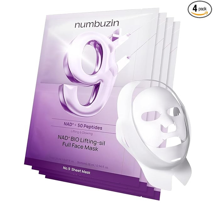 numbuzin No.9+ NAD+ BIO Lifting Full Face Mask, Peptide & Collagen Two-Piece Firming Mask for a S... | Amazon (US)