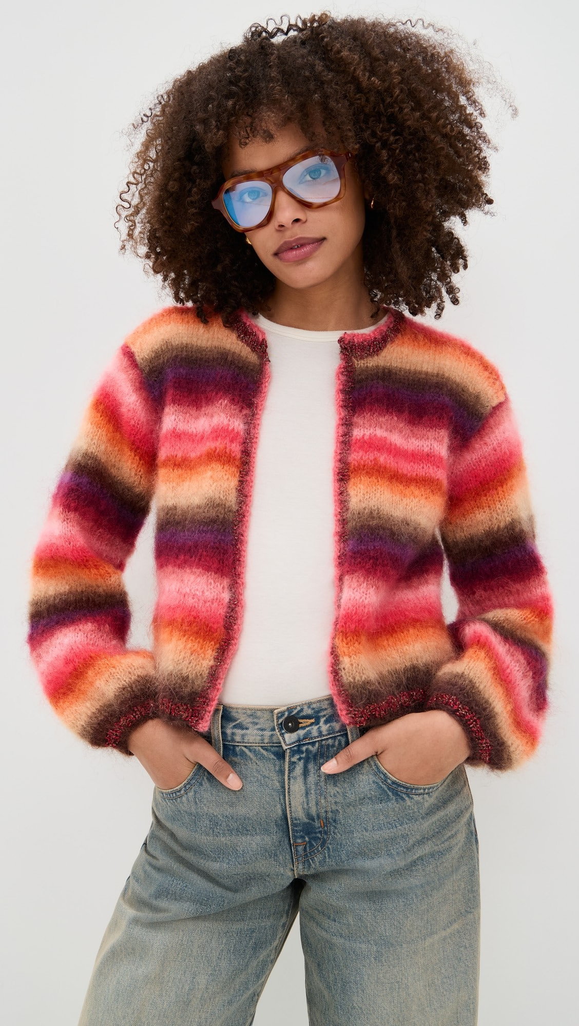 Rainbow Stripes Mohair Mini Jacket | Shopbop