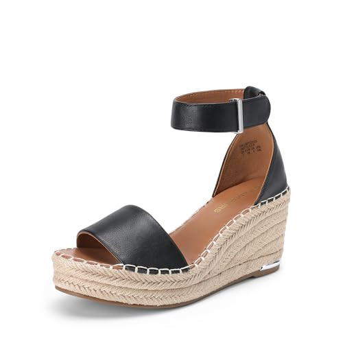 DREAM PAIRS Women's Wedge Sandals Open Toe Espadrilles Sandals Comfortable Dressy Ankle Strap Pla... | Amazon (US)