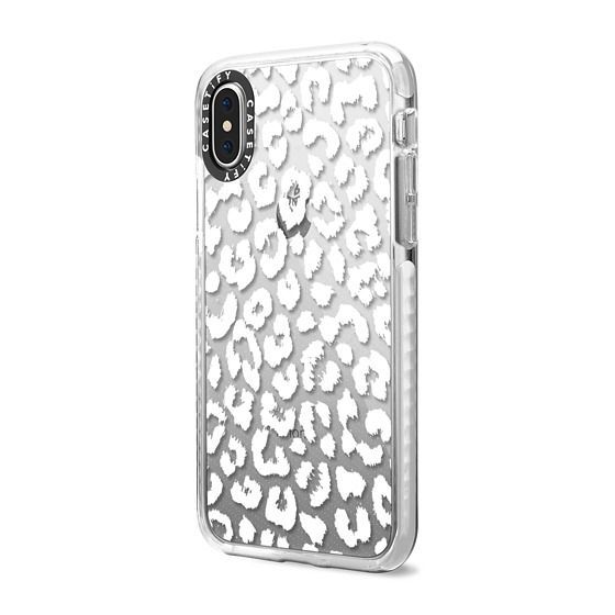 CASETiFY iPhone XS Case - White Transparent Leopard Animal Print by hyakume | Casetify