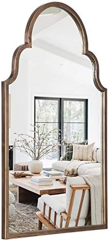 VVK Wall Mirror in Vintage Golden with Decorative Metal Frame, 39" Accent Mirror, Wall Mounted Mi... | Amazon (US)