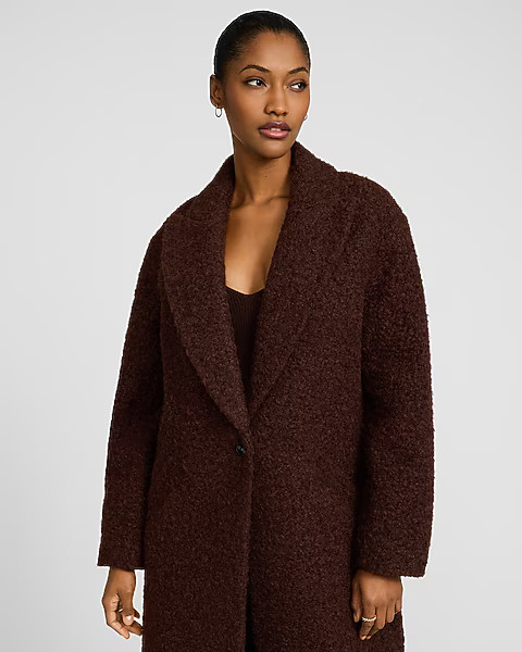 Boucle Single Button Maxi Coat | Express
