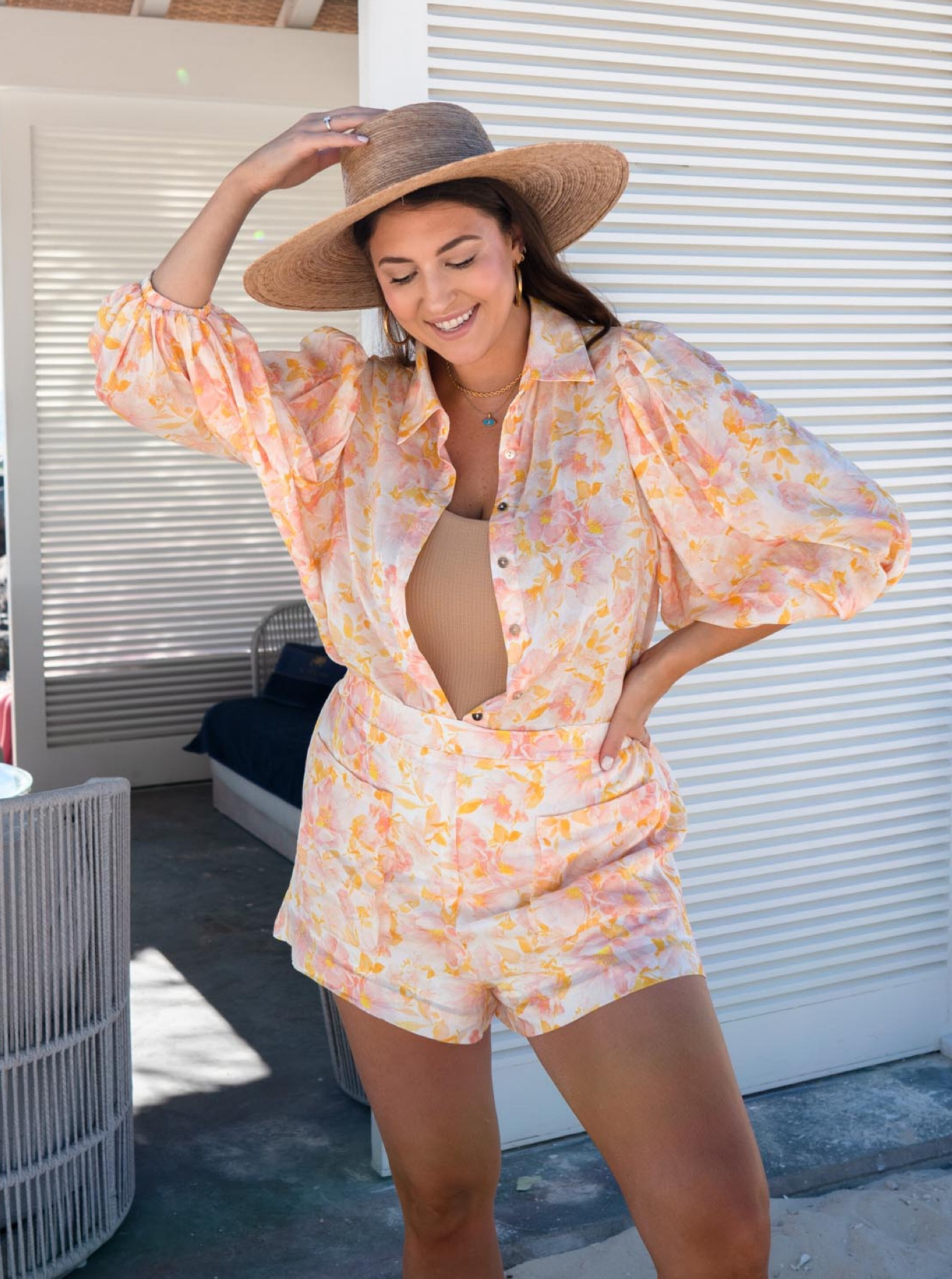 Vacation set from Showpo long sleeve floral top and floral shorts with wide sun hat

#LTKSeasonal #LTKFestival #LTKFind