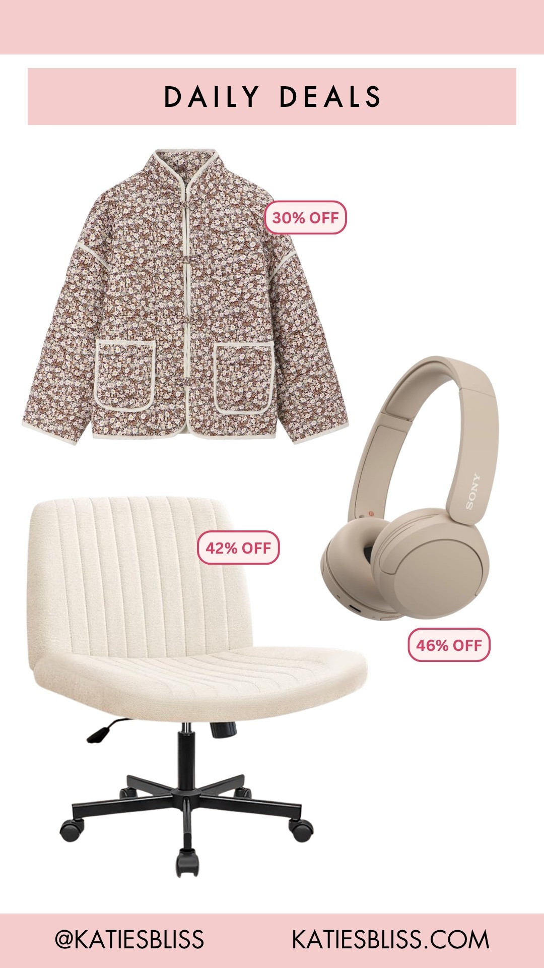 Daily deals ✨

Amazon. Deal. Sale. Markdown. Home. Cozy. Desk chair. Office chair. Headphones. Sony. Quilted jacket. 



#LTKHome #LTKSaleAlert