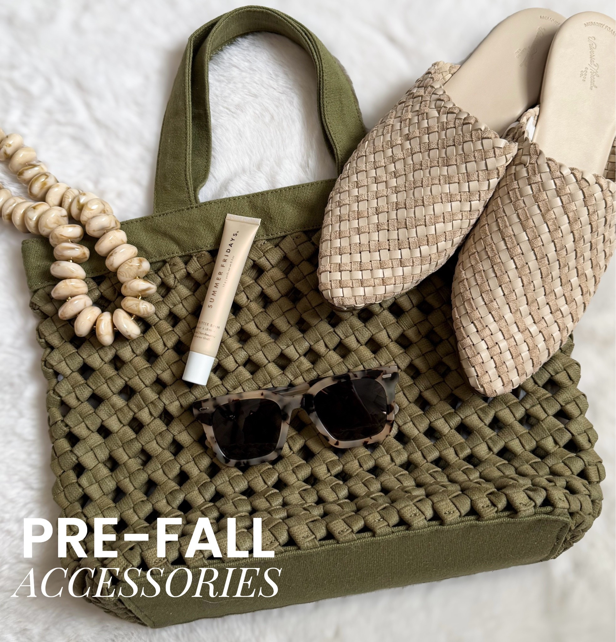 Pre-fall accessories to add to your wardrobe! This little woven tote bag comes in three colors and is such a good size. I love it with these beige woven mules - they look so expensive but won’t break the bank!

#LTKootd #LTKMidsize #LTKOver40