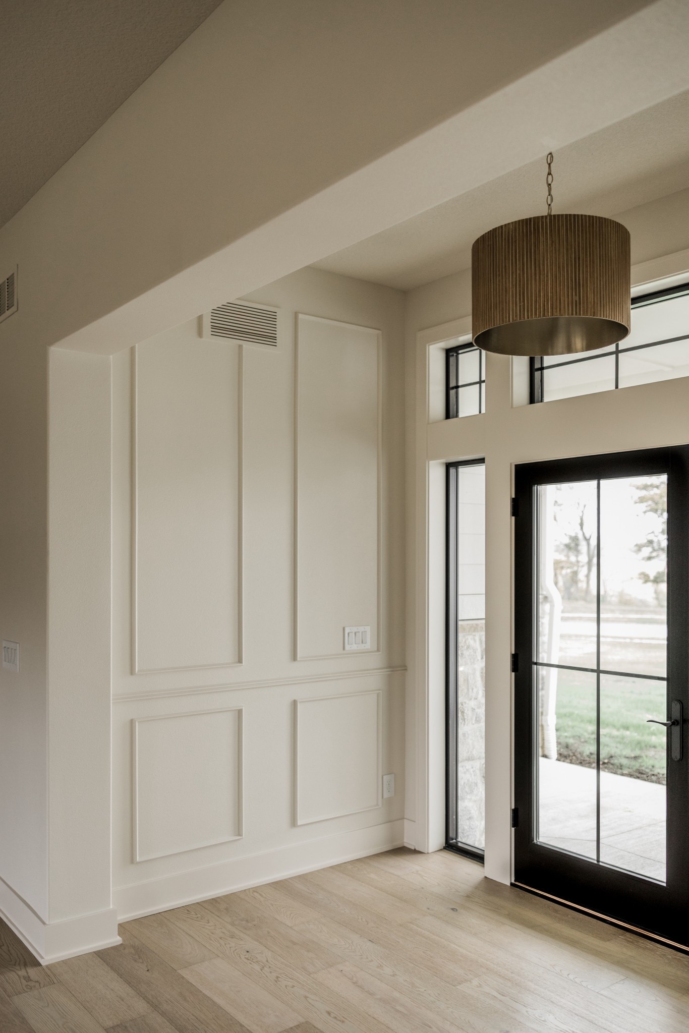 Reeded wood and gold drum pendant! 

#LTKHome #LTKSaleAlert