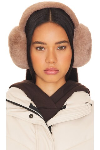 Hat Attack Oversized Faux Fur Earmuff in Taupe from Revolve.com | Revolve Clothing (Global)